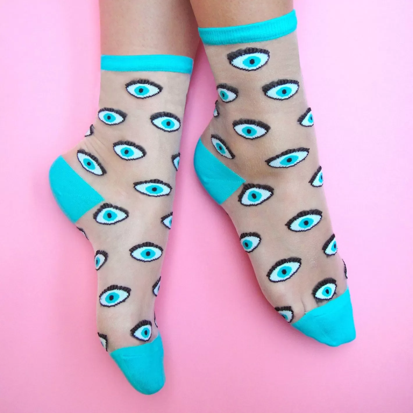 Eye Sheer Socks - Blue>Coucou Suzette Outlet