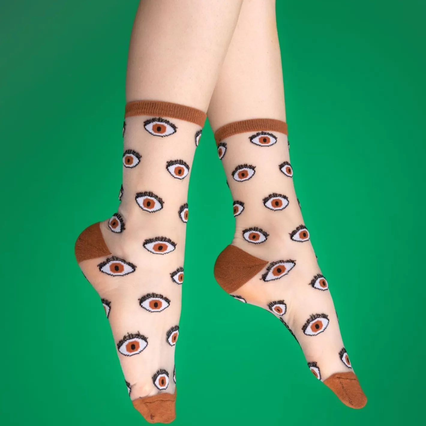 Eye Sheer Socks - Brown>Coucou Suzette Best Sale