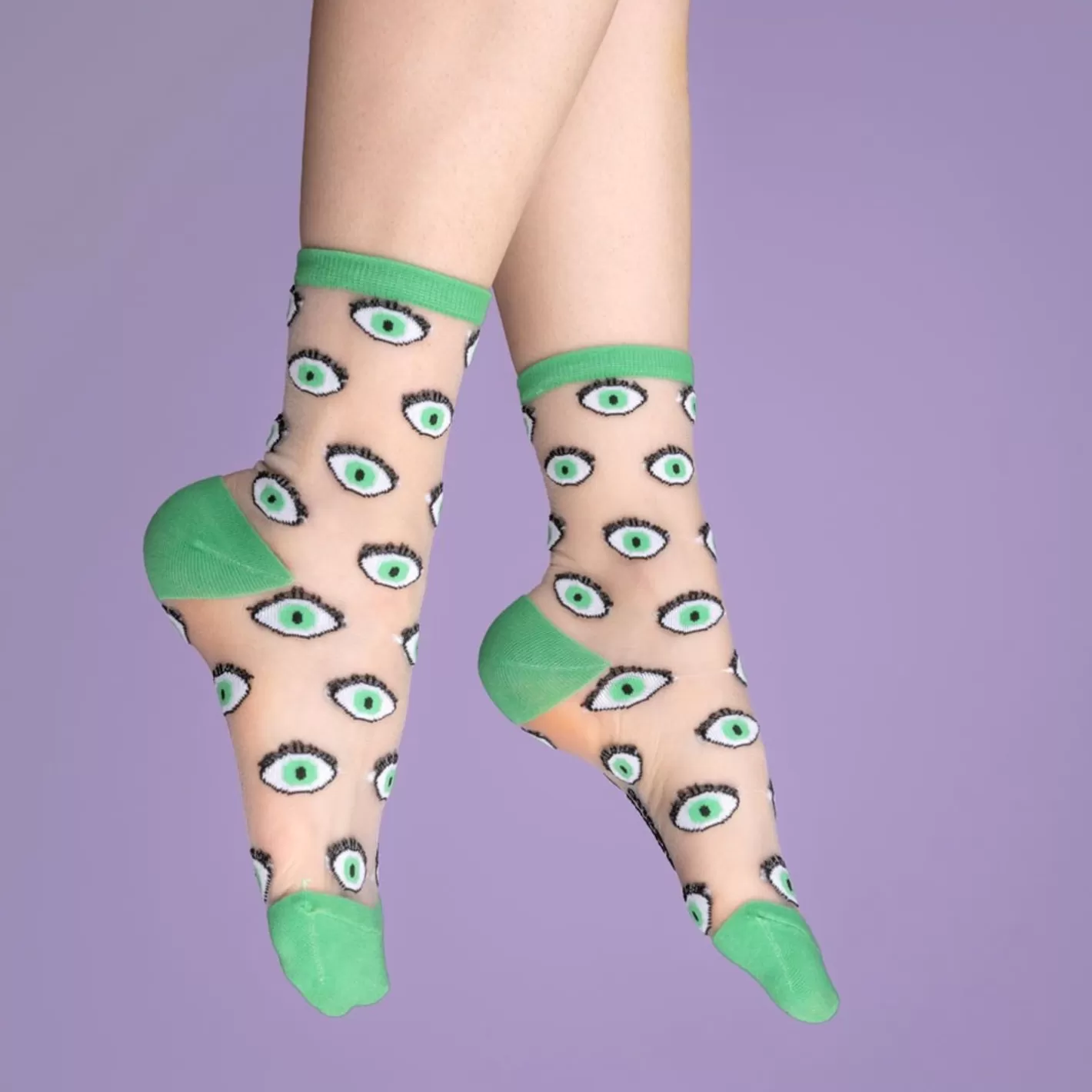 Eye Sheer Socks - Green>Coucou Suzette New