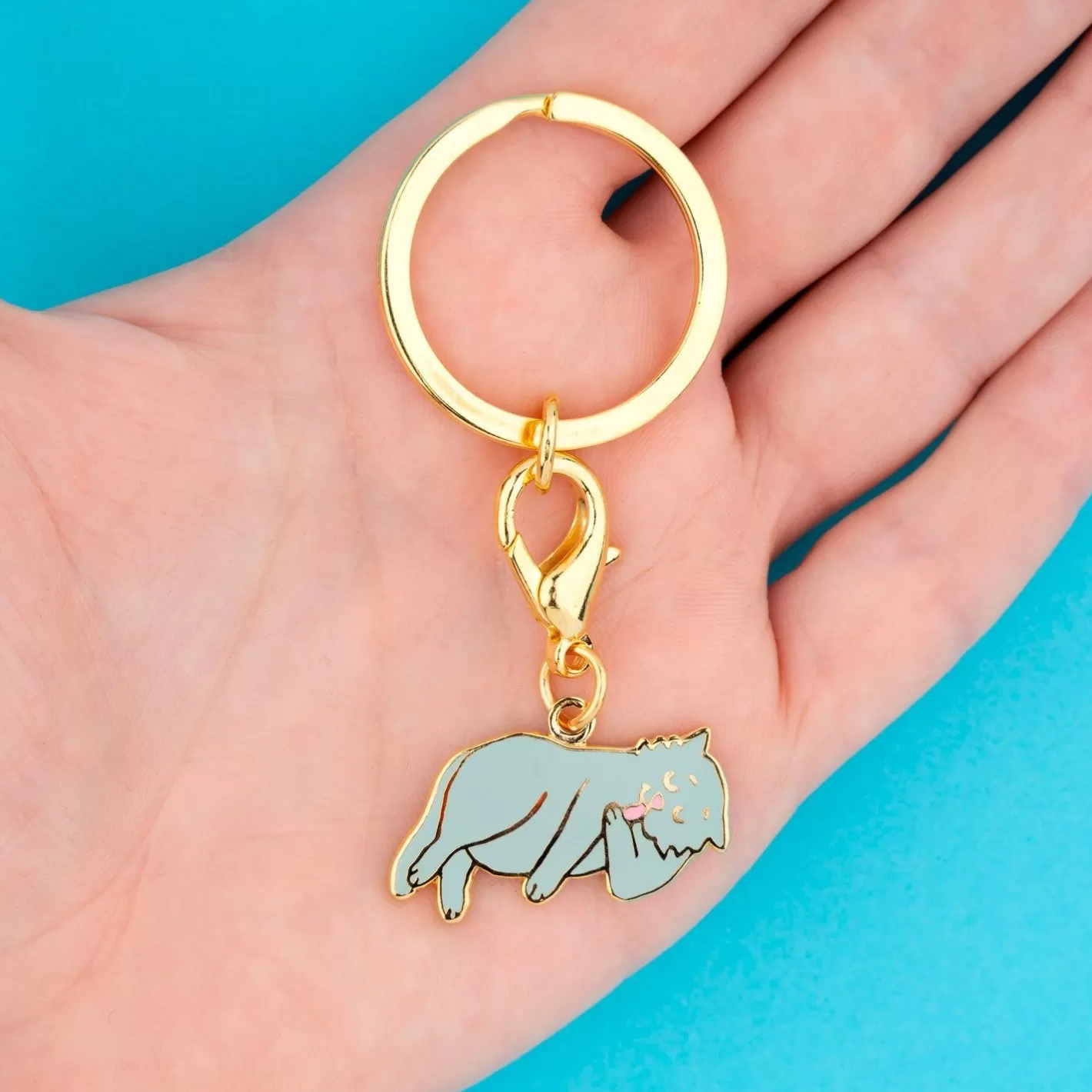 Grey Cat Key Ring / Pet Tag>Coucou Suzette New