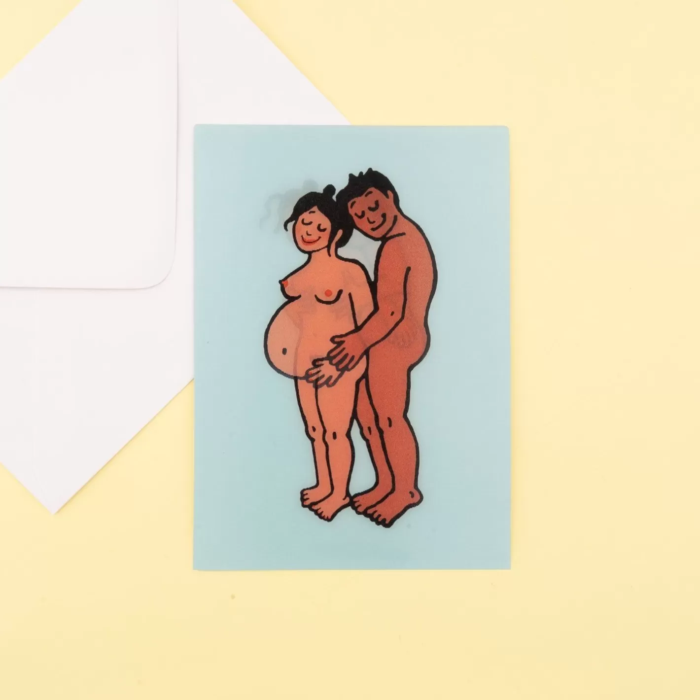 Pregnancy Postcard - Black Mom And Dad>Coucou Suzette Clearance