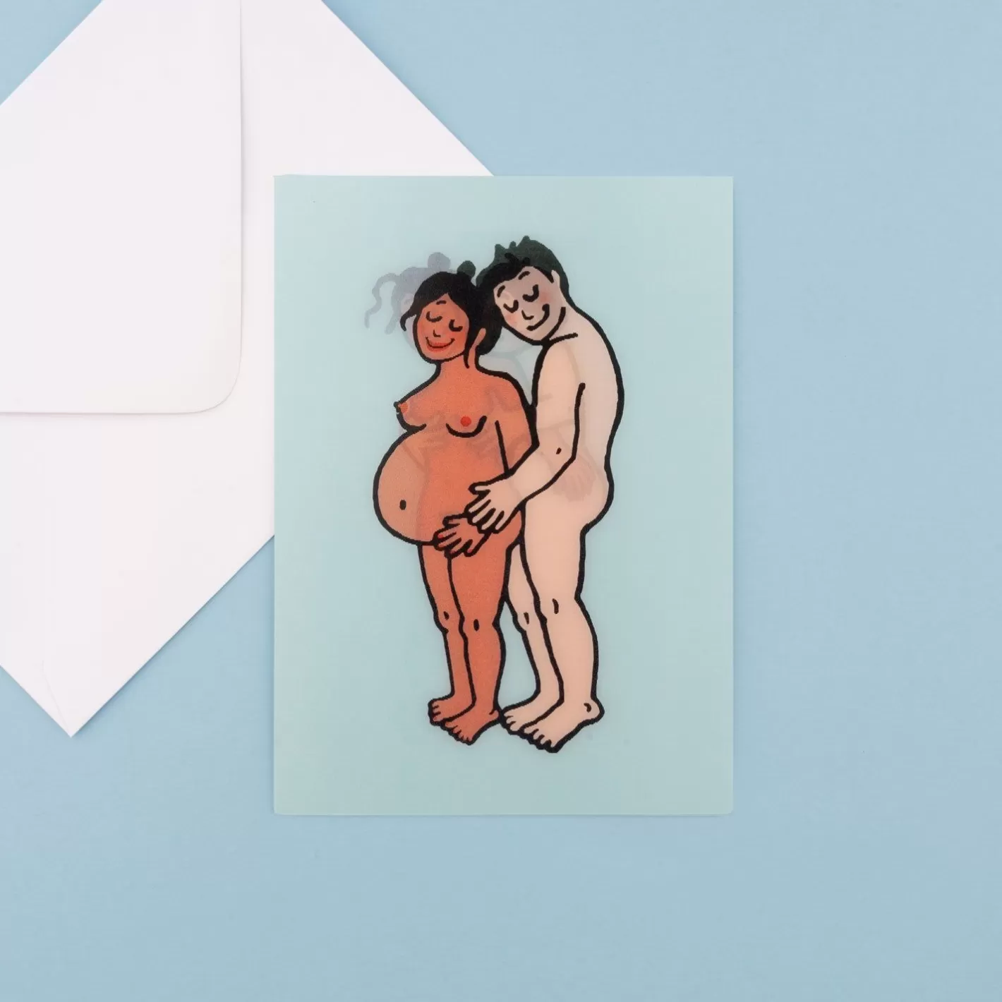 Pregnancy Postcard - Black Mom Black Dad>Coucou Suzette Outlet