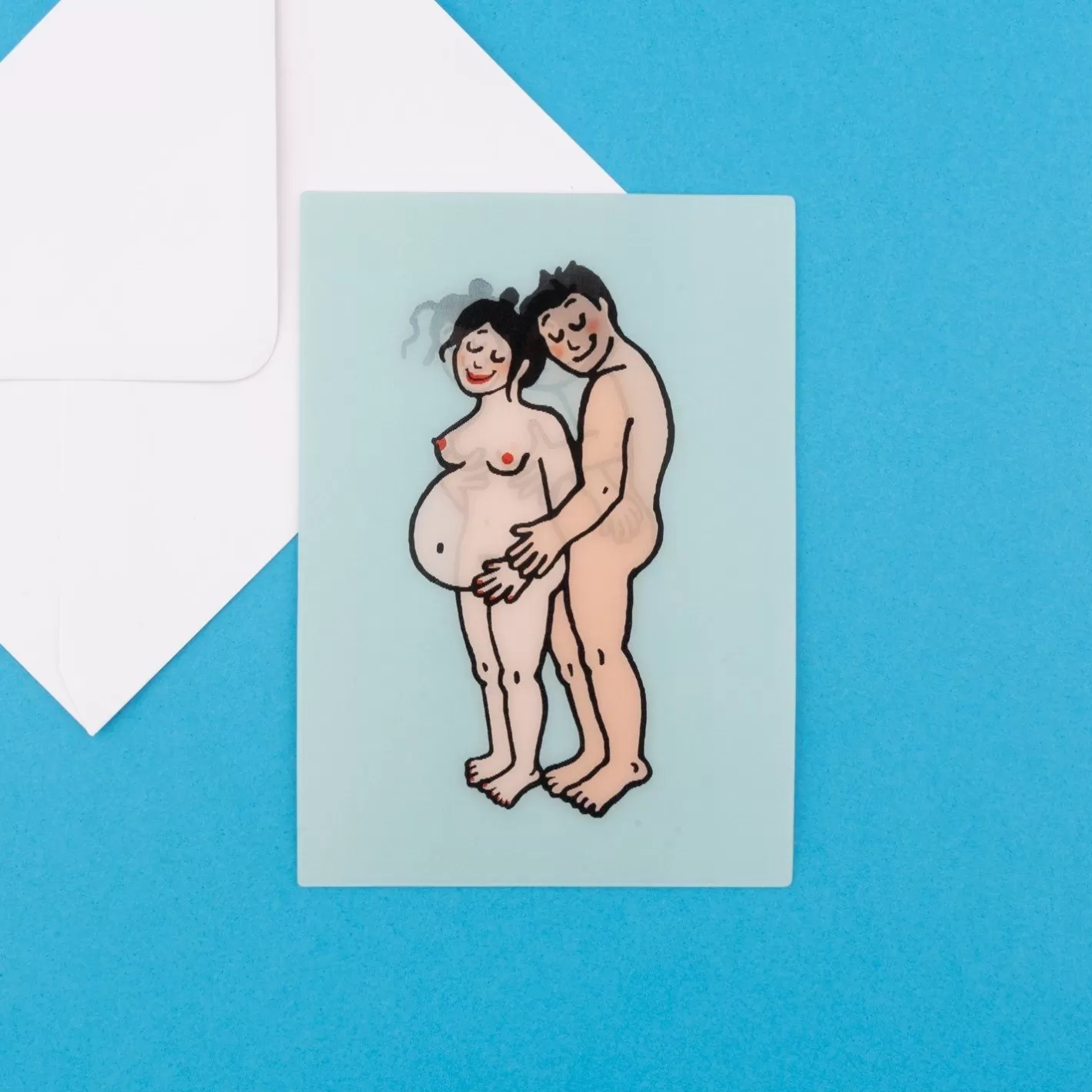Pregnancy Postcard - White Mom And Dad>Coucou Suzette Cheap
