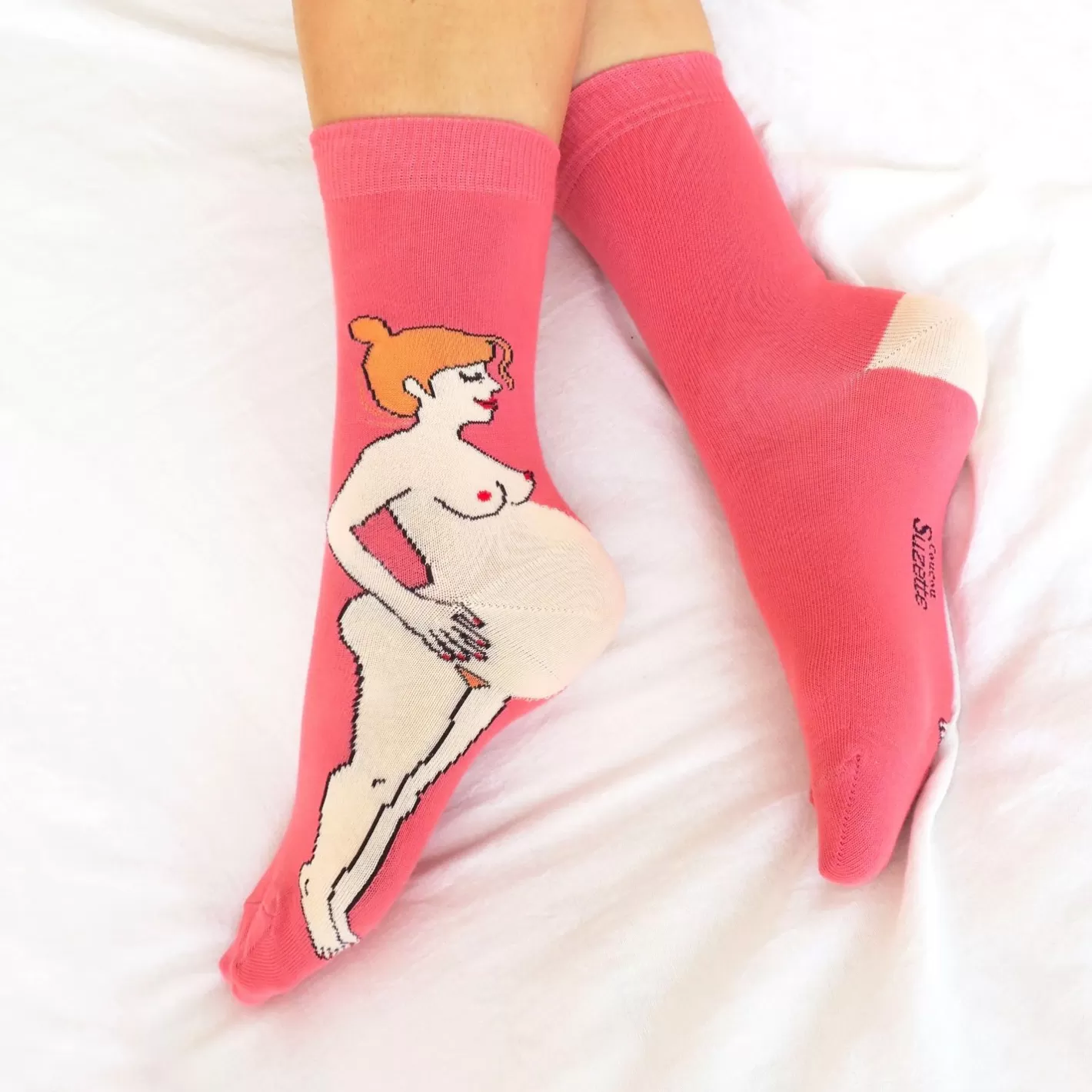 Pregnant Woman Socks - Redhead>Coucou Suzette New