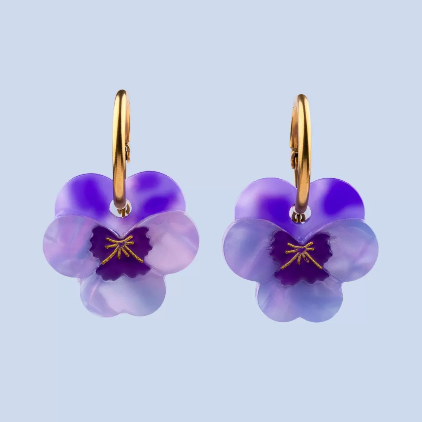 Purple Pansies Earrings>Coucou Suzette Best