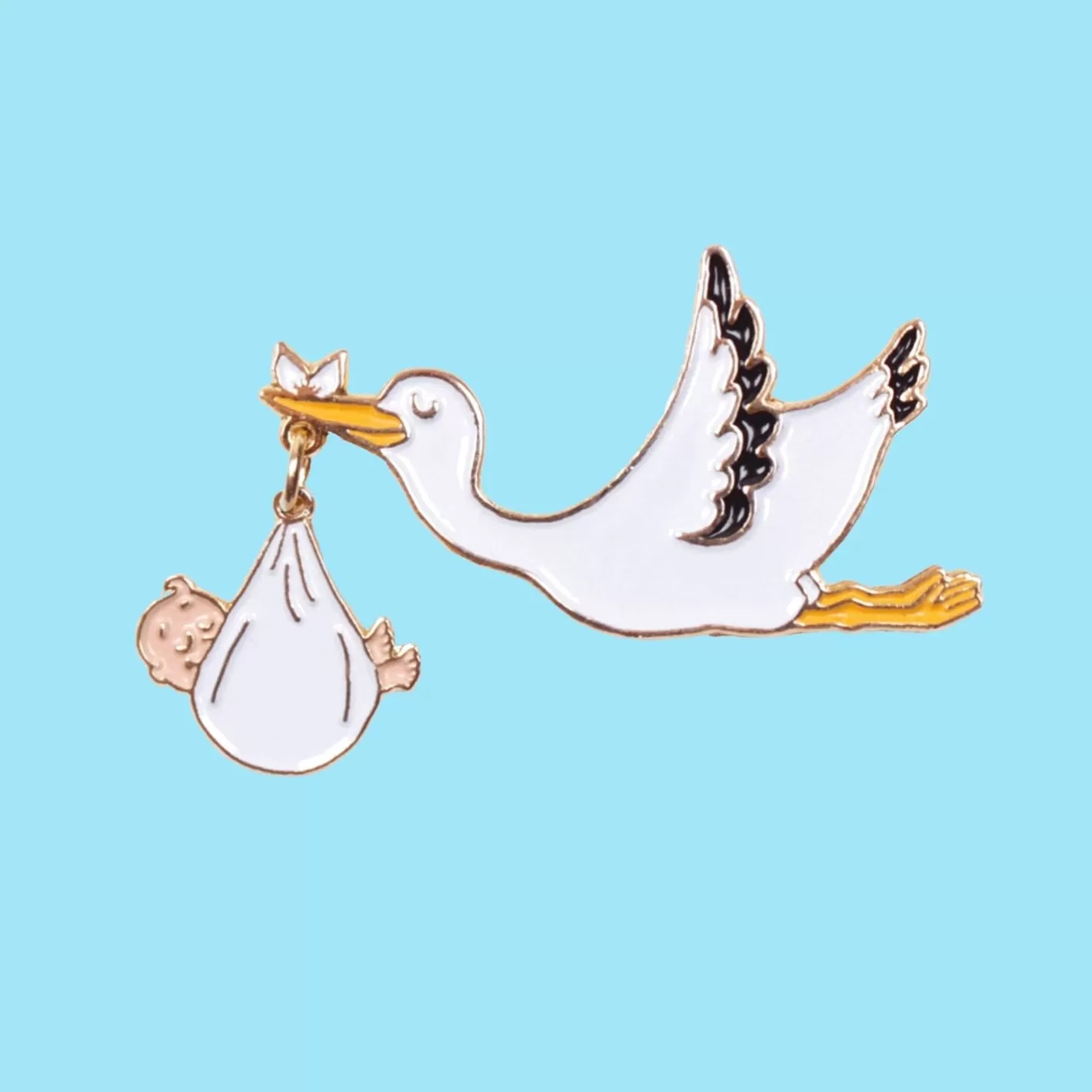 Stork Pin - White Baby>Coucou Suzette Cheap
